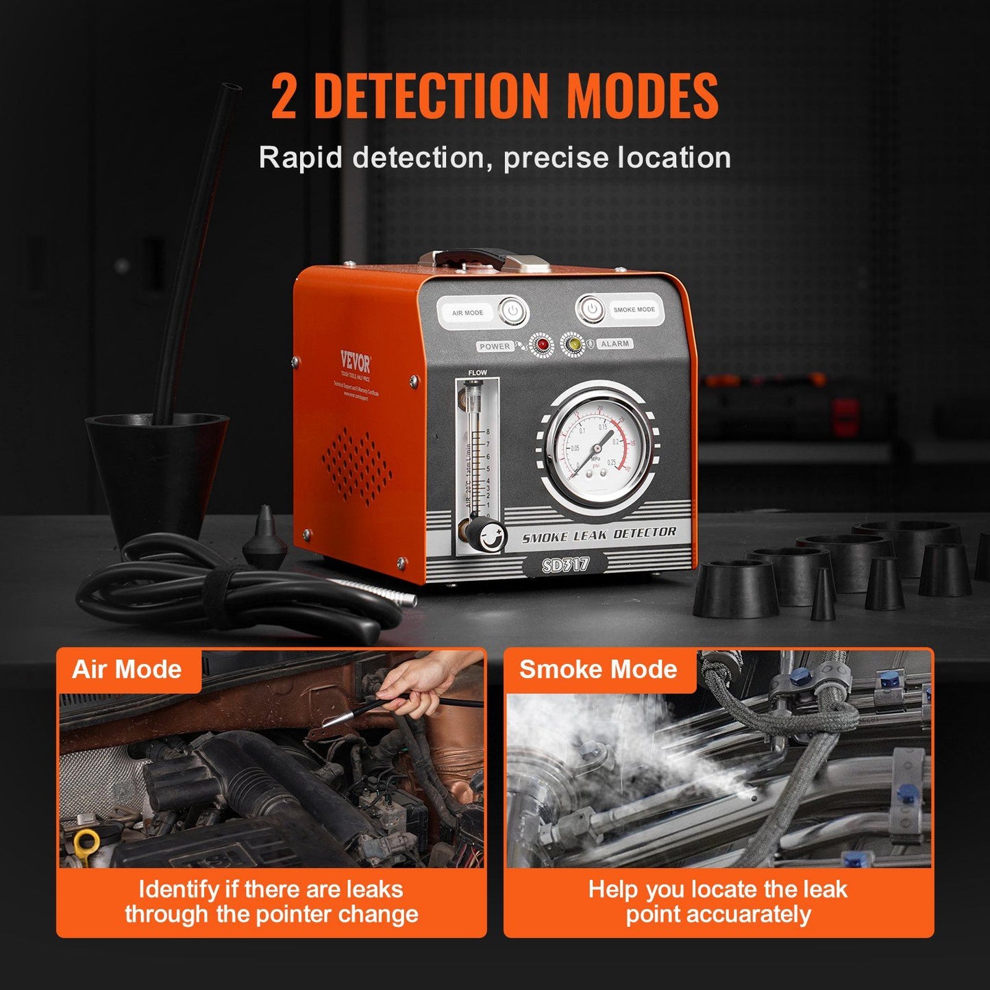 Automotive Smoke Machine Leak Detector, EVAP Smoke Machine Leak Tester with Built-in Air Pump, Pressure Gauge V952-YWCLYWSDQBDLCTGTGV9