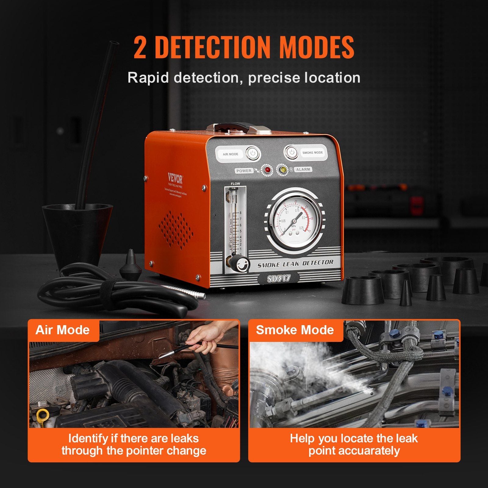 Automotive Smoke Machine Leak Detector, EVAP Smoke Machine Leak Tester with Built-in Air Pump, Pressure Gauge V952-YWCLYWSDQBDLCTGTGV9
