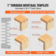 Dovetail Jig, 310 mm Width, Dove Tailing Router Jigs with 4 Router Bits & 6 Templates, Precise Alignment Dove V952-YWJJ12INCHDSUNWMXV0