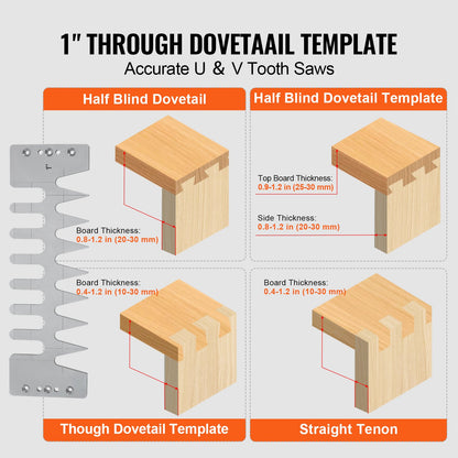Dovetail Jig, 310 mm Width, Dove Tailing Router Jigs with 4 Router Bits & 6 Templates, Precise Alignment Dove V952-YWJJ12INCHDSUNWMXV0