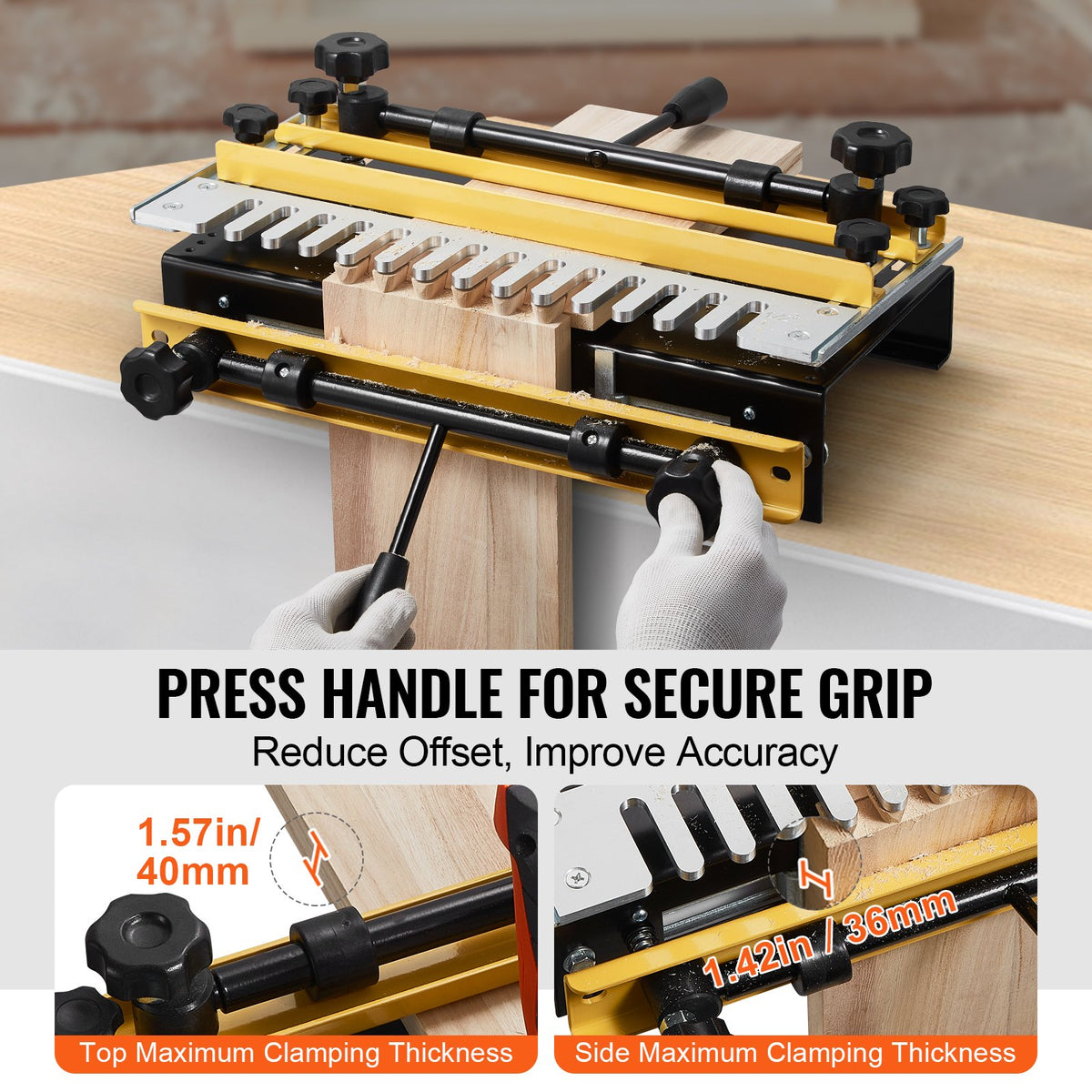 Dovetail Jig, 310 mm Width, Dove Tailing Router Jigs with 4 Router Bits & 6 Templates, Precise Alignment Dove V952-YWJJ12INCHDSUNWMXV0