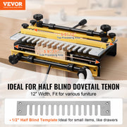 Dovetail Jig, 310 mm Width, Dove Tailing Router Jigs with Router Bit & 1/2" Template, Precise Alignment Dove V952-YWJJ12INCHDYO3F2RV0