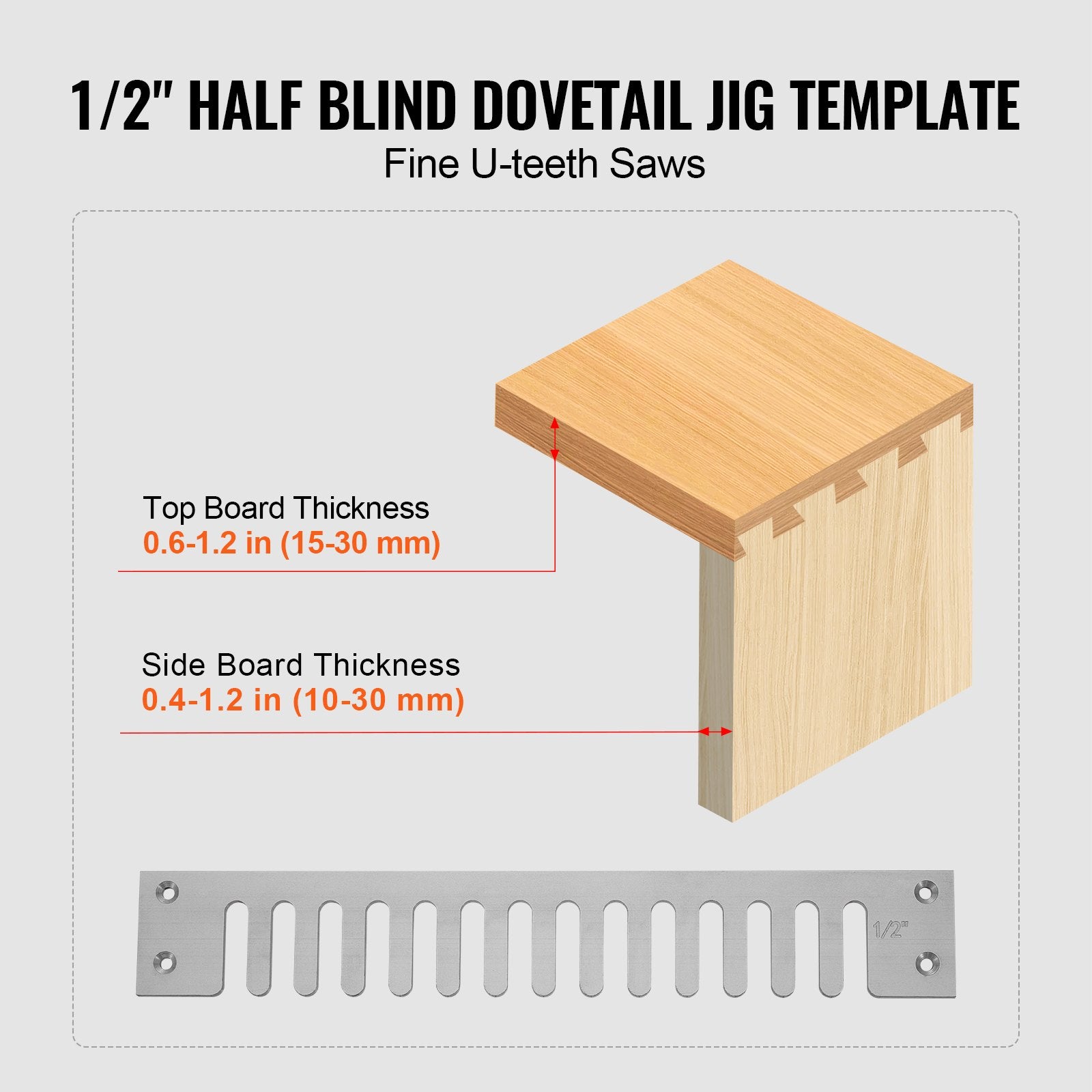 Dovetail Jig, 310 mm Width, Dove Tailing Router Jigs with Router Bit & 1/2" Template, Precise Alignment Dove V952-YWJJ12INCHDYO3F2RV0