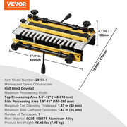 Dovetail Jig, 310 mm Width, Dove Tailing Router Jigs with Router Bit & 1/2" Template, Precise Alignment Dove V952-YWJJ12INCHDYO3F2RV0