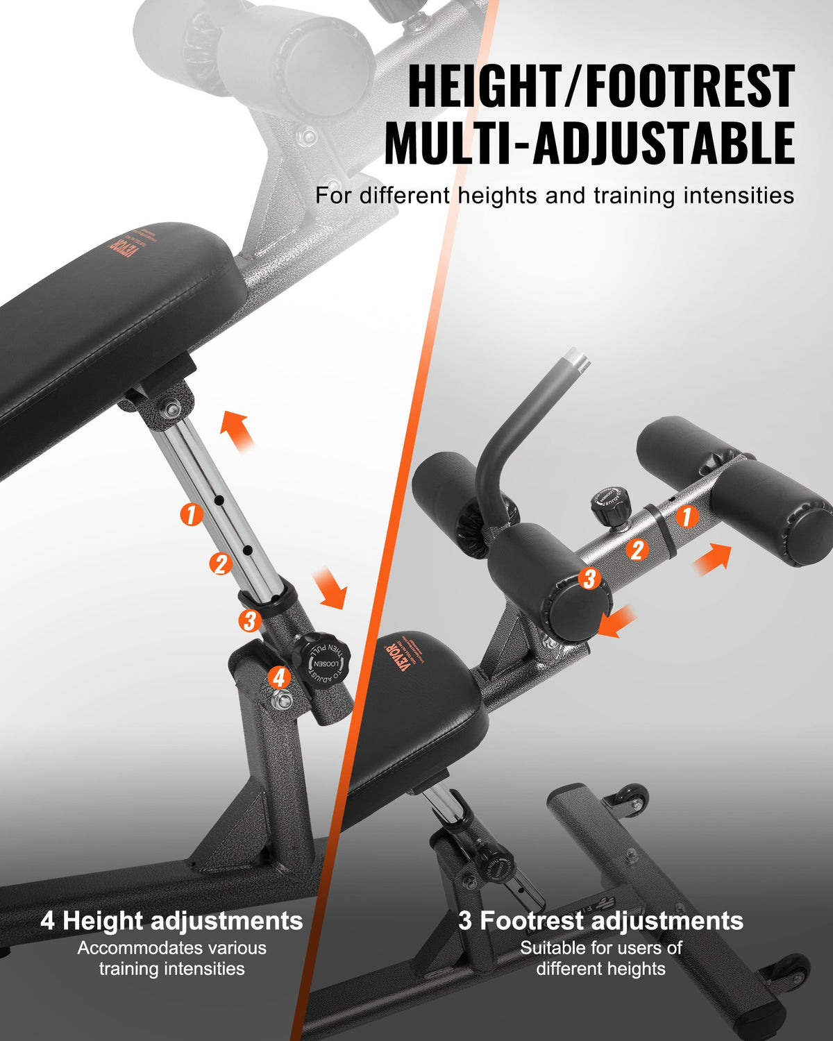 Sit Up Bench, Decline Ab Bench with Reverse Crunch Handle, with 4 Adjustable Height Settings, Heavy Duty V952-YWZBDK000000MLS8E001V0