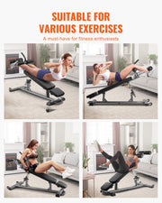 Sit Up Bench, Decline Ab Bench with Reverse Crunch Handle, with 4 Adjustable Height Settings, Heavy Duty V952-YWZBDK000000MLS8E001V0