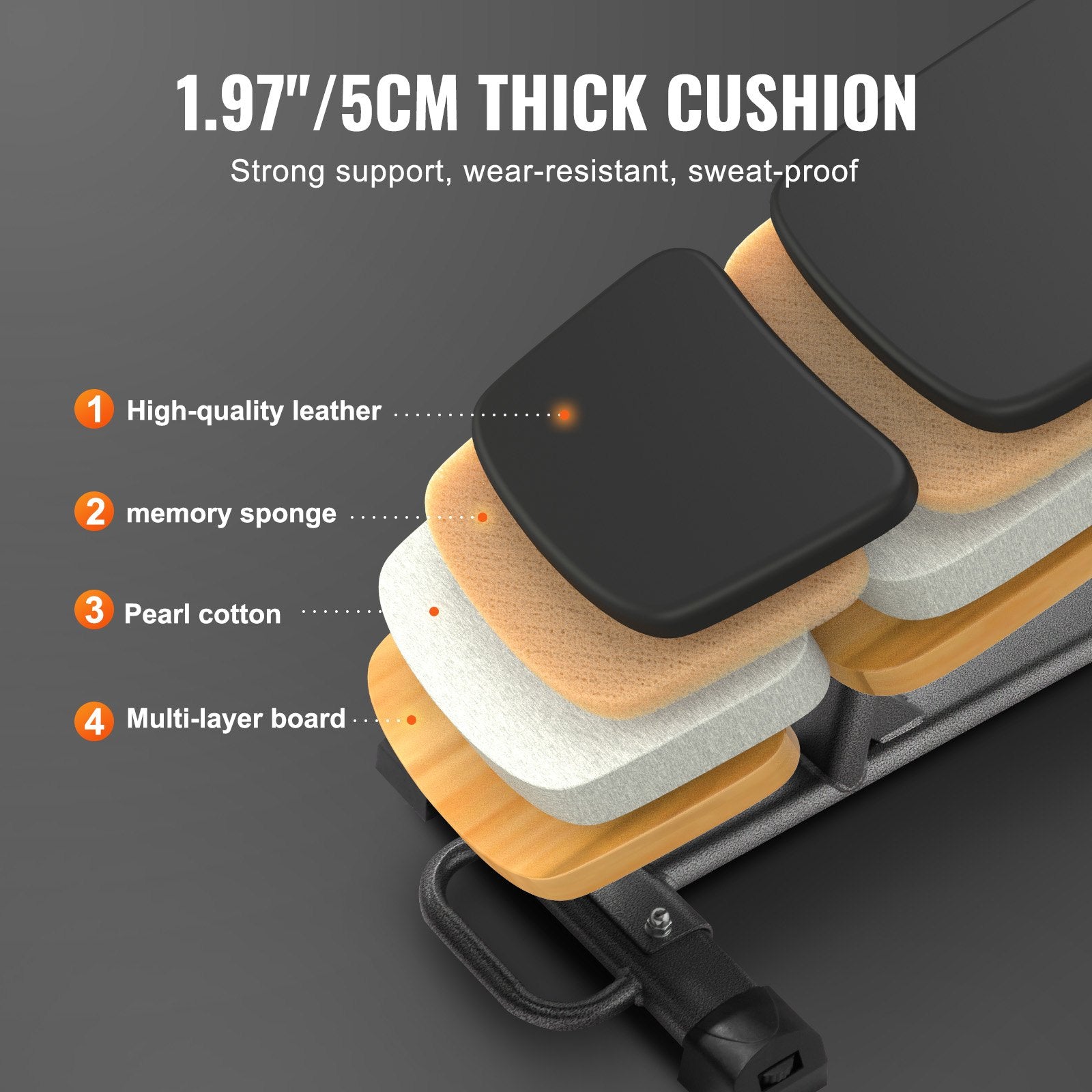 Weight Bench Adjustable Situp Incline Bench for Home Gym Strength Training V952-YWZBSJGNK000DS9Y2V0