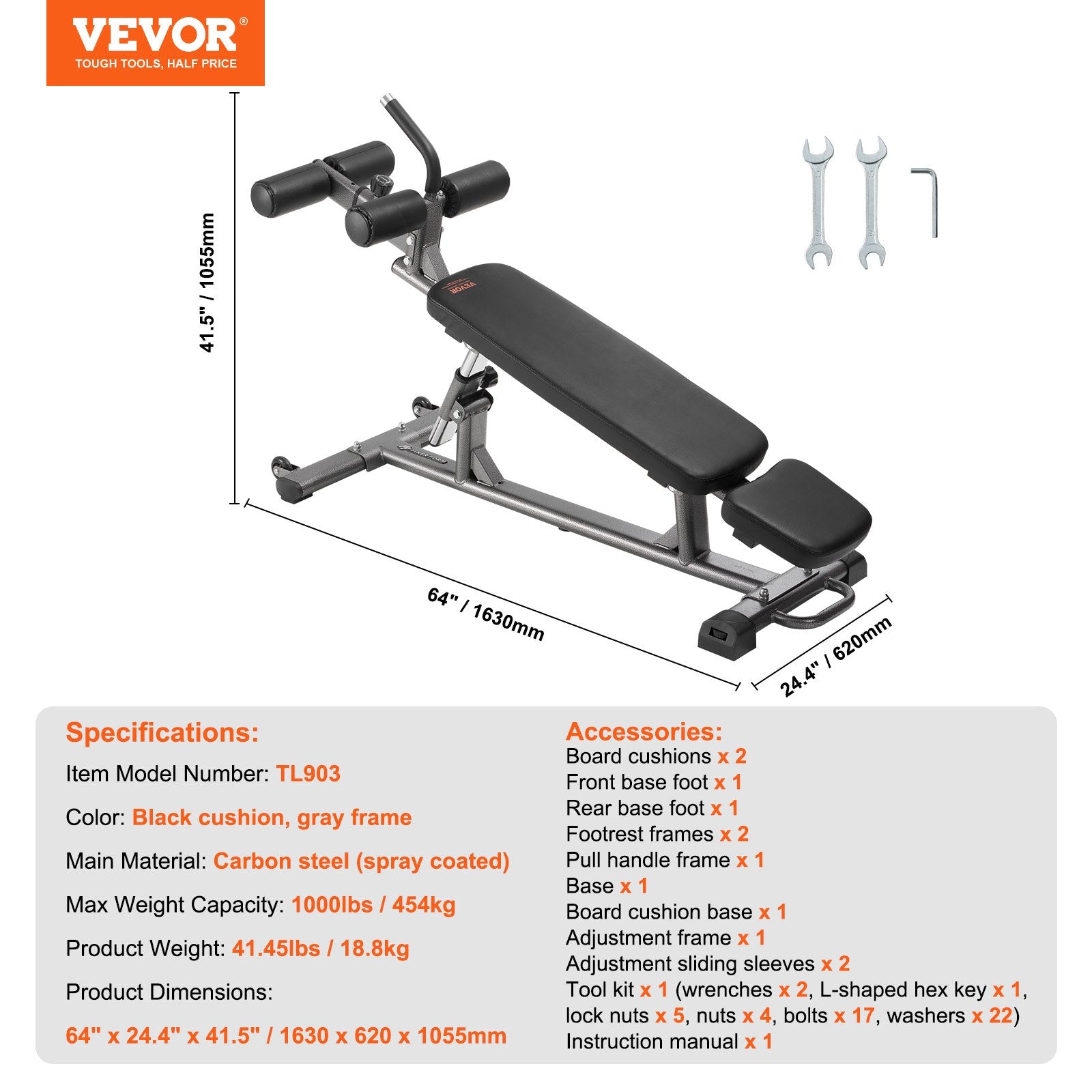 Weight Bench Adjustable Situp Incline Bench for Home Gym Strength Training V952-YWZBSJGNK000DS9Y2V0