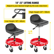 Shop Stool, 135 kg Rolling Garage Stool, 56 cm to 66 cm Adjustable Height Mobile Rolling Gear Seat, Round V952-YXAPDSFZDQCDJEZCNV0