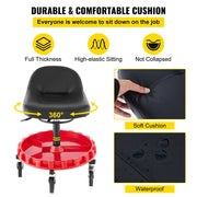 Shop Stool, 135 kg Rolling Garage Stool, 56 cm to 66 cm Adjustable Height Mobile Rolling Gear Seat, Round V952-YXAPDSFZDQCDJEZCNV0