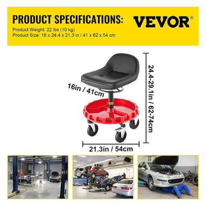 Shop Stool, 135 kg Rolling Garage Stool, 56 cm to 66 cm Adjustable Height Mobile Rolling Gear Seat, Round V952-YXAPDSFZDQCDJEZCNV0