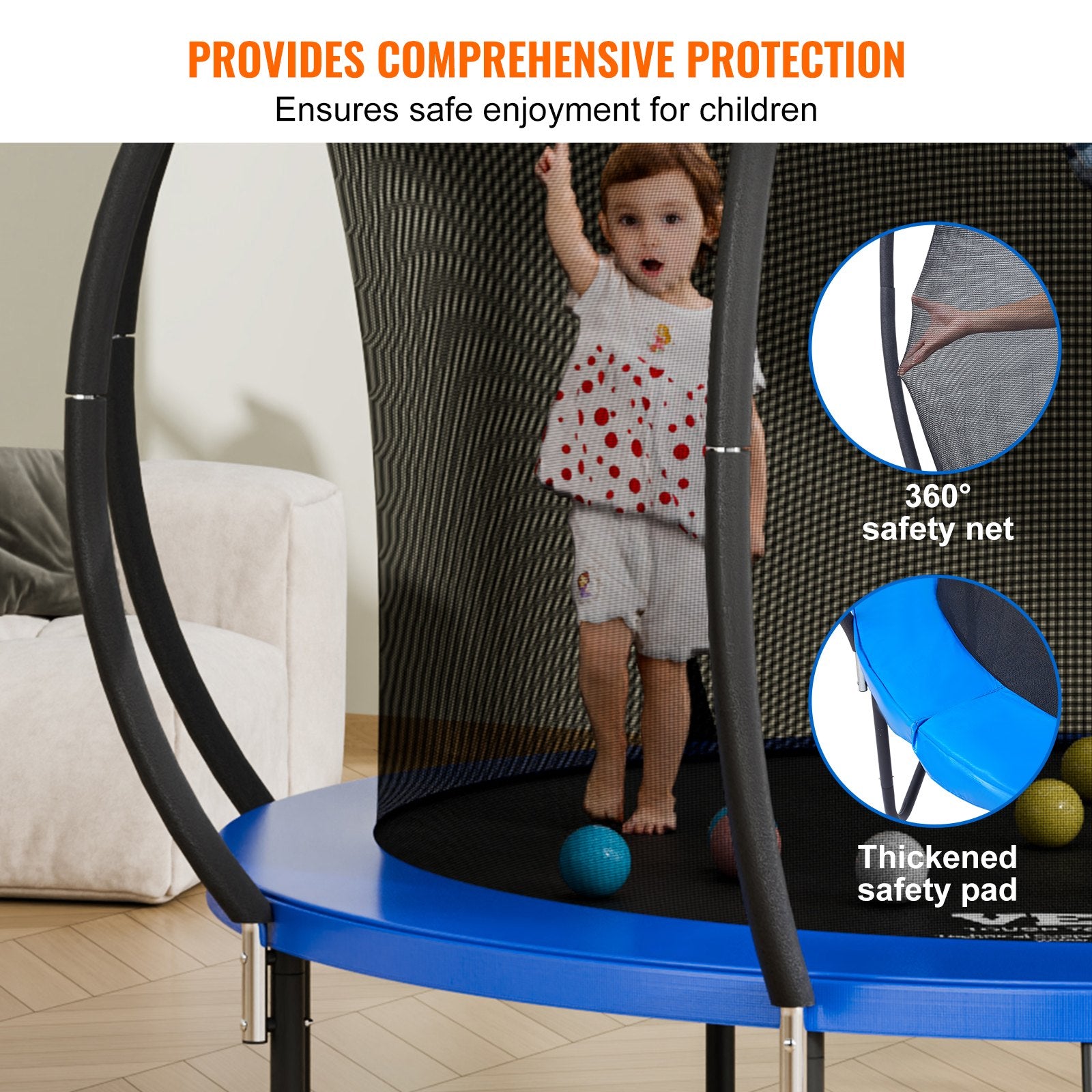 10FT Trampoline, 330 lbs Trampoline with Enclosure Net, Ladder, and Curved Pole, Heavy Duty Trampoline with V952-YXBC10YCHWYX52X5HV0