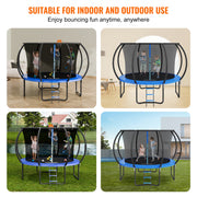 10FT Trampoline, 330 lbs Trampoline with Enclosure Net, Ladder, and Curved Pole, Heavy Duty Trampoline with V952-YXBC10YCHWYX52X5HV0