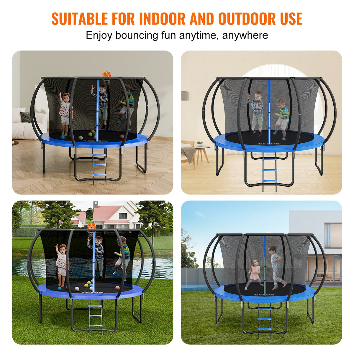 10FT Trampoline, 330 lbs Trampoline with Enclosure Net, Ladder, and Curved Pole, Heavy Duty Trampoline with V952-YXBC10YCHWYX52X5HV0