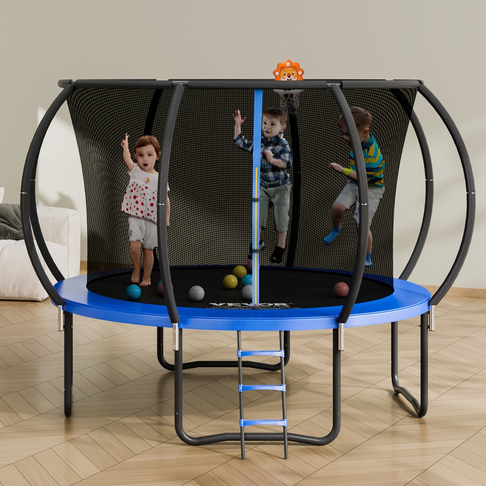 10FT Trampoline, 330 lbs Trampoline with Enclosure Net, Ladder, and Curved Pole, Heavy Duty Trampoline with V952-YXBC10YCHWYX52X5HV0