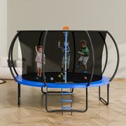 3.66m Trampoline, 181 kg Trampoline with Enclosure Net, Ladder, and Curved Pole, Heavy Duty Trampoline with V952-YXBC12YCHWYX9F0WRV0
