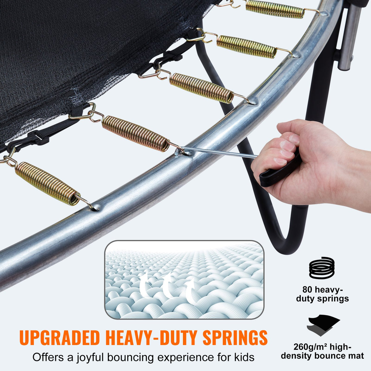 14FT Trampoline, 450 lbs Trampoline with Enclosure Net, Ladder, and Curved Pole, Heavy Duty Trampoline with V952-YXBC14YCHWYXD8MMPV0