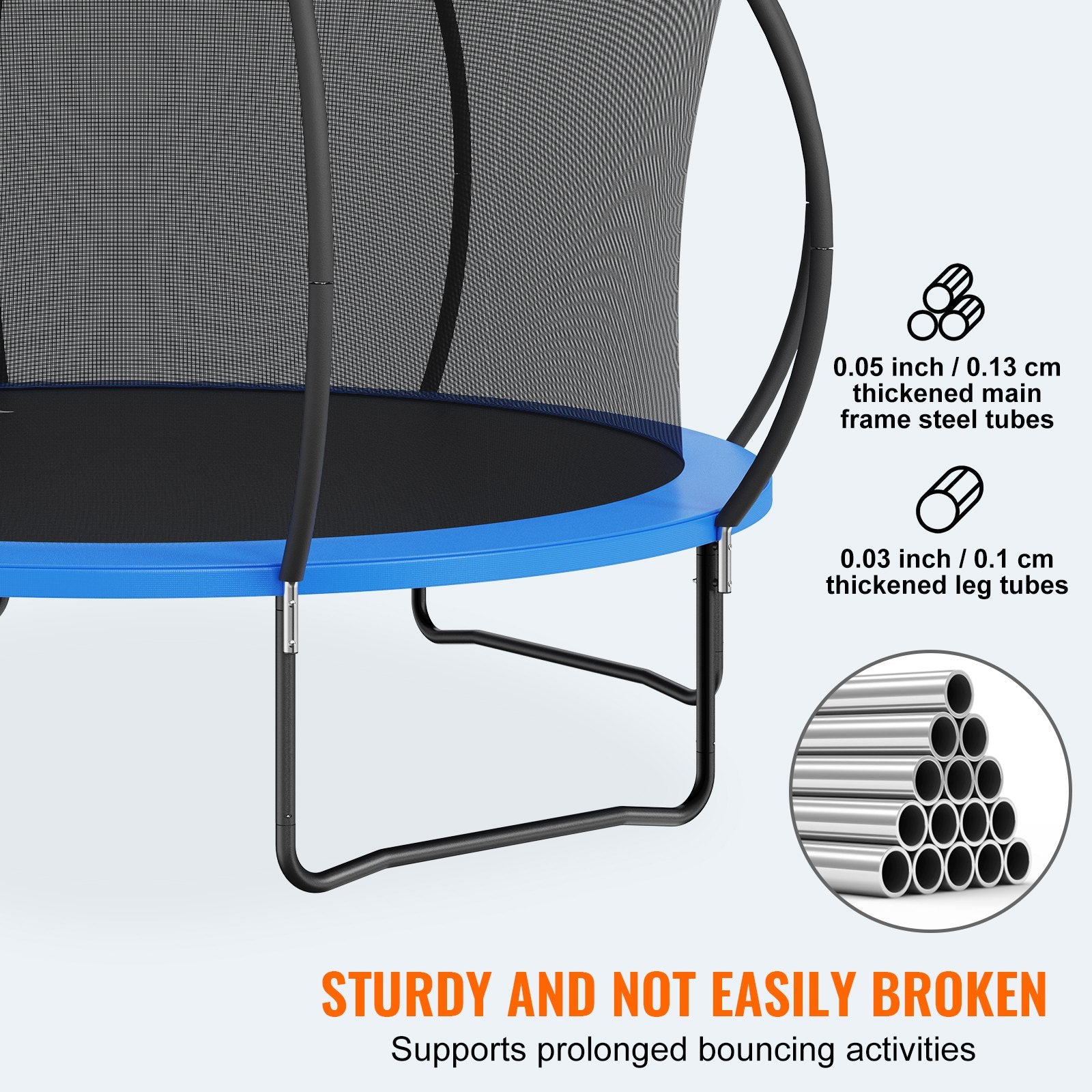 14FT Trampoline, 450 lbs Trampoline with Enclosure Net, Ladder, and Curved Pole, Heavy Duty Trampoline with V952-YXBC14YCHWYXD8MMPV0