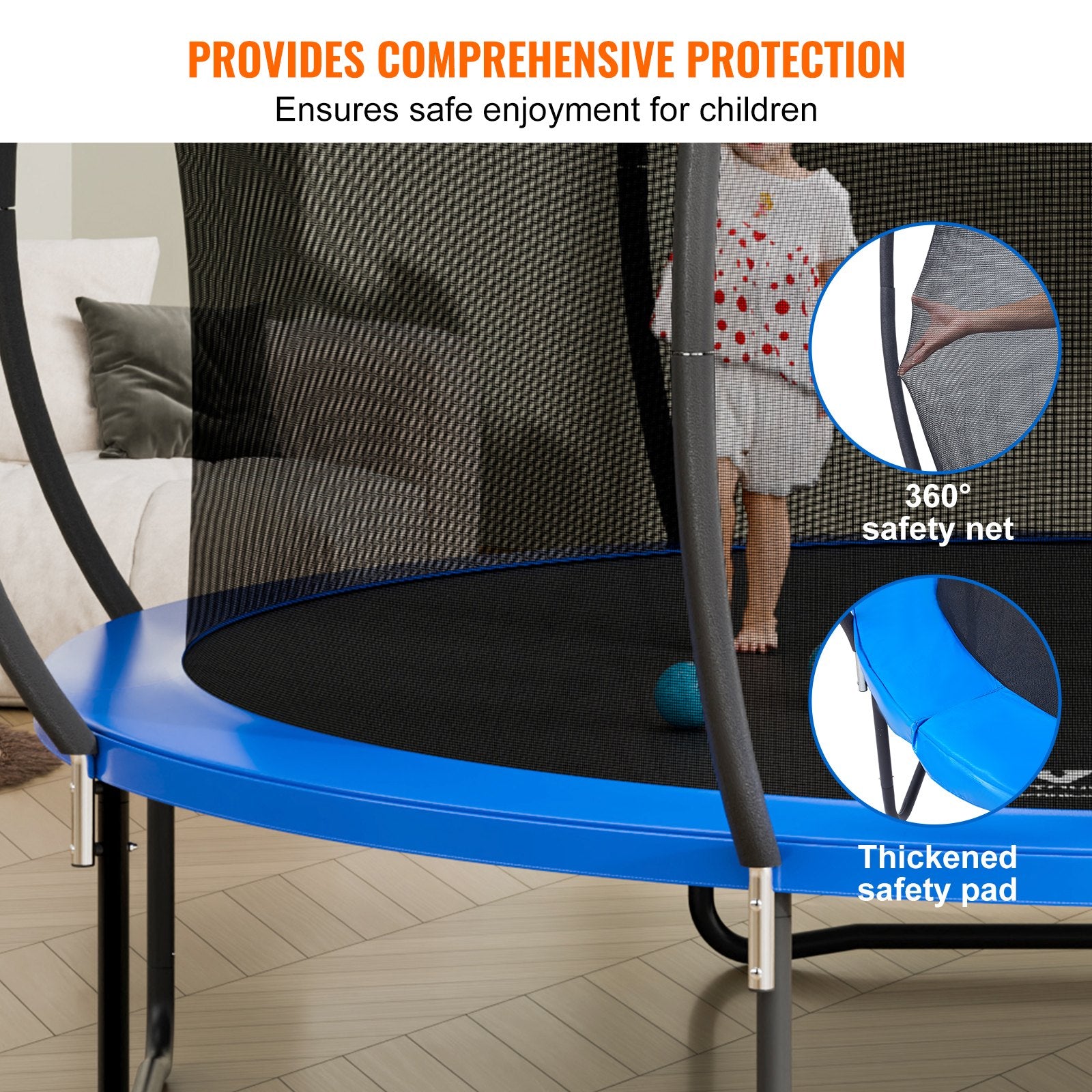 14FT Trampoline, 450 lbs Trampoline with Enclosure Net, Ladder, and Curved Pole, Heavy Duty Trampoline with V952-YXBC14YCHWYXD8MMPV0