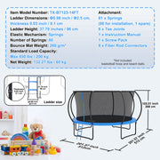 14FT Trampoline, 450 lbs Trampoline with Enclosure Net, Ladder, and Curved Pole, Heavy Duty Trampoline with V952-YXBC14YCHWYXD8MMPV0