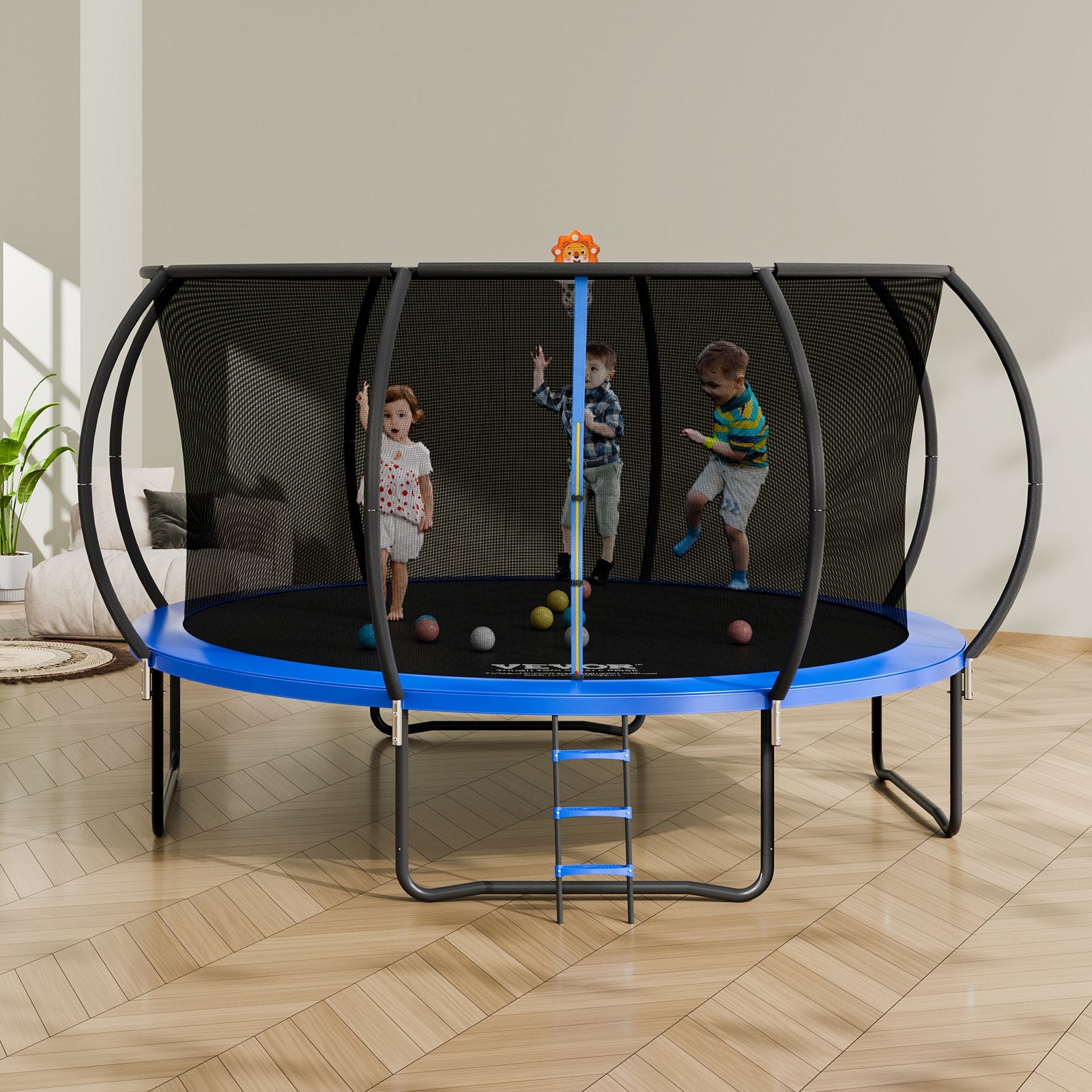 14FT Trampoline, 450 lbs Trampoline with Enclosure Net, Ladder, and Curved Pole, Heavy Duty Trampoline with V952-YXBC14YCHWYXD8MMPV0