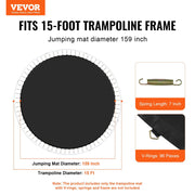 Replacement Trampoline Mat, Jumping Mat Fits 15ft Frame, Universal Jumping Mat for 15ft Round Trampoline, V952-YXBCTD15YC96ZR38WV0