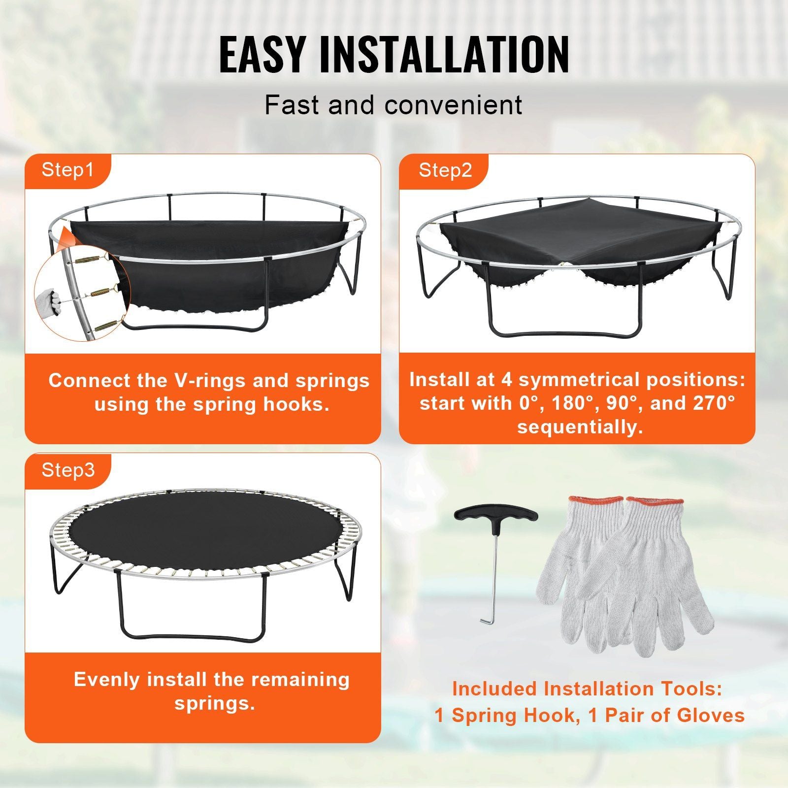 Replacement Trampoline Mat, Jumping Mat Fits 15ft Frame, Universal Jumping Mat for 15ft Round Trampoline, V952-YXBCTD15YC96ZR38WV0