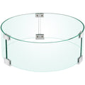 Fire Pit Wind Guard Tempered Glass Flame Guard 17x17x6 In 1/4-In Thick V952-YXBLFFBYC1760EG1YV0