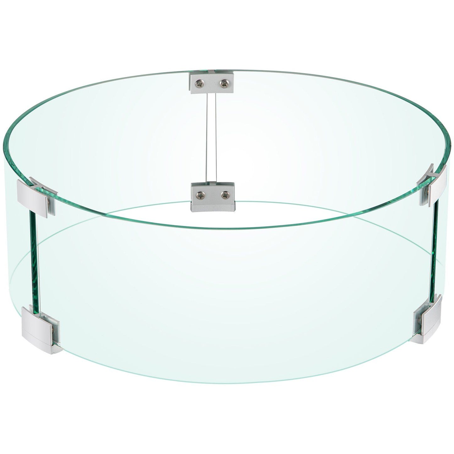 Fire Pit Wind Guard Tempered Glass Flame Guard 17x17x6 In 1/4-In Thick V952-YXBLFFBYC1760EG1YV0