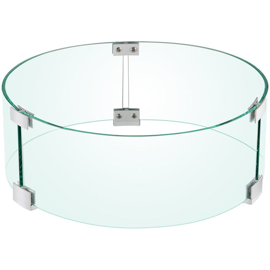 Fire Pit Wind Guard Tempered Glass Flame Guard 17x17x6 In 1/4-In Thick V952-YXBLFFBYC1760EG1YV0