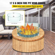 Fire Pit Wind Guard Tempered Glass Flame Guard 17x17x6 In 1/4-In Thick V952-YXBLFFBYC1760EG1YV0