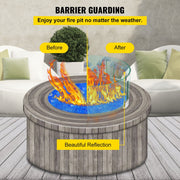 Fire Pit Wind Guard Tempered Glass Flame Guard 17x17x6 In 1/4-In Thick V952-YXBLFFBYC1760EG1YV0
