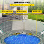 Fire Pit Wind Guard Tempered Glass Flame Guard 17x17x6 In 1/4-In Thick V952-YXBLFFBYC1760EG1YV0