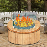 Fire Pit Wind Guard Tempered Glass Flame Guard 17x17x6 In 1/4-In Thick V952-YXBLFFBYC1760EG1YV0