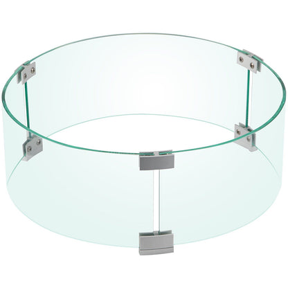 Fire Pit Wind Guard Tempered Glass Flame Guard 17x17x6 In 1/4-In Thick V952-YXBLFFBYC1760EG1YV0