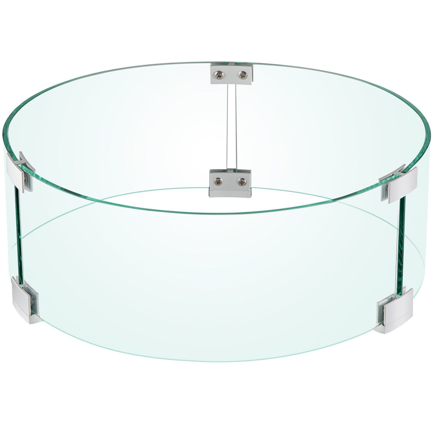 Fire Pit Wind Guard Tempered Glass Flame Guard 17x17x6 In 1/4-In Thick V952-YXBLFFBYC1760EG1YV0