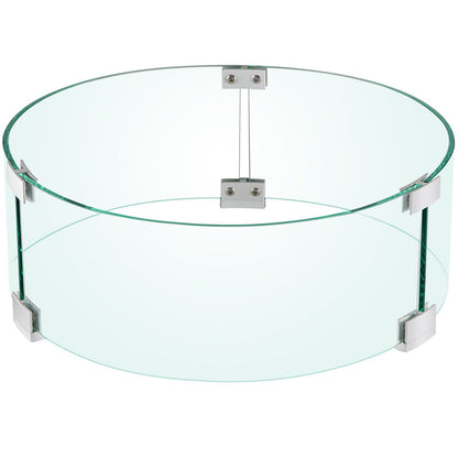 Fire Pit Wind Guard Tempered Glass Flame Guard 17x17x6 In 1/4-In Thick V952-YXBLFFBYC1760EG1YV0
