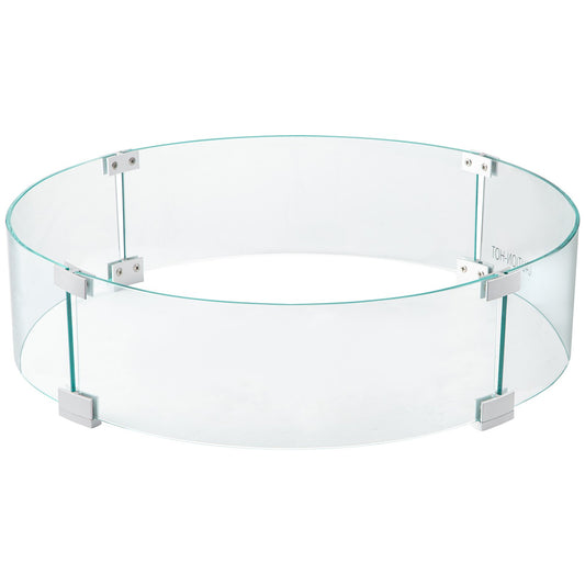 Fire Pit Wind Guard, Glass Flame Guard, Round Glass Shield, 1/4-Inch Thick Fire Table, Clear Tempered Glass V952-YXBLFFBYC23673QVJV0