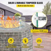 Fire Pit Wind Guard, Glass Flame Guard, Round Glass Shield, 1/4-Inch Thick Fire Table, Clear Tempered Glass V952-YXBLFFBYC23673QVJV0