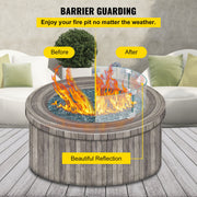Fire Pit Wind Guard, Glass Flame Guard, Round Glass Shield, 1/4-Inch Thick Fire Table, Clear Tempered Glass V952-YXBLFFBYC23673QVJV0