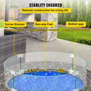 Fire Pit Wind Guard, Glass Flame Guard, Round Glass Shield, 1/4-Inch Thick Fire Table, Clear Tempered Glass V952-YXBLFFBYC23673QVJV0