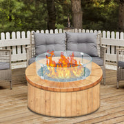 Fire Pit Wind Guard, Glass Flame Guard, Round Glass Shield, 1/4-Inch Thick Fire Table, Clear Tempered Glass V952-YXBLFFBYC23673QVJV0