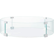 Fire Pit Wind Guard, Glass Flame Guard, Round Glass Shield, 1/4-Inch Thick Fire Table, Clear Tempered Glass V952-YXBLFFBYC23673QVJV0