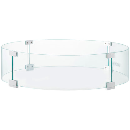 Fire Pit Wind Guard, Glass Flame Guard, Round Glass Shield, 1/4-Inch Thick Fire Table, Clear Tempered Glass V952-YXBLFFBYC23673QVJV0