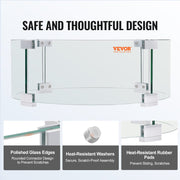 Fire Pit Wind Guard, 23 x 23 x 8 Inch Glass Flame Guard, Round Glass Shield, 1/4-Inch Thick Fire Table, Clear V952-YXBLFFBYC2383ECV3V0