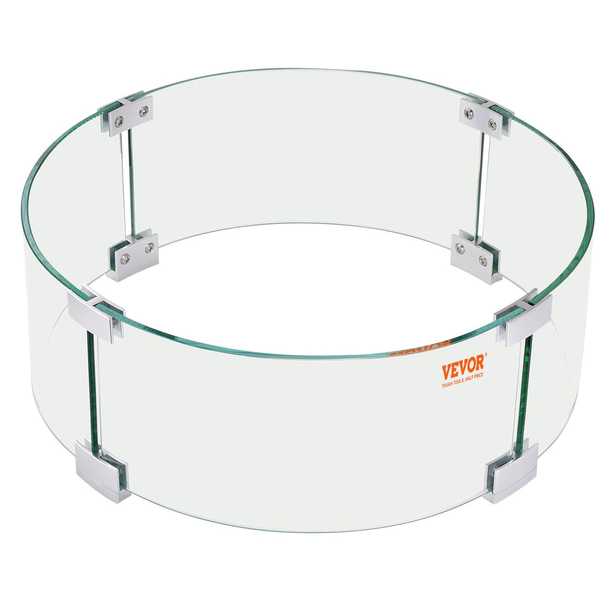 Fire Pit Wind Guard, 23 x 23 x 8 Inch Glass Flame Guard, Round Glass Shield, 1/4-Inch Thick Fire Table, Clear V952-YXBLFFBYC2383ECV3V0