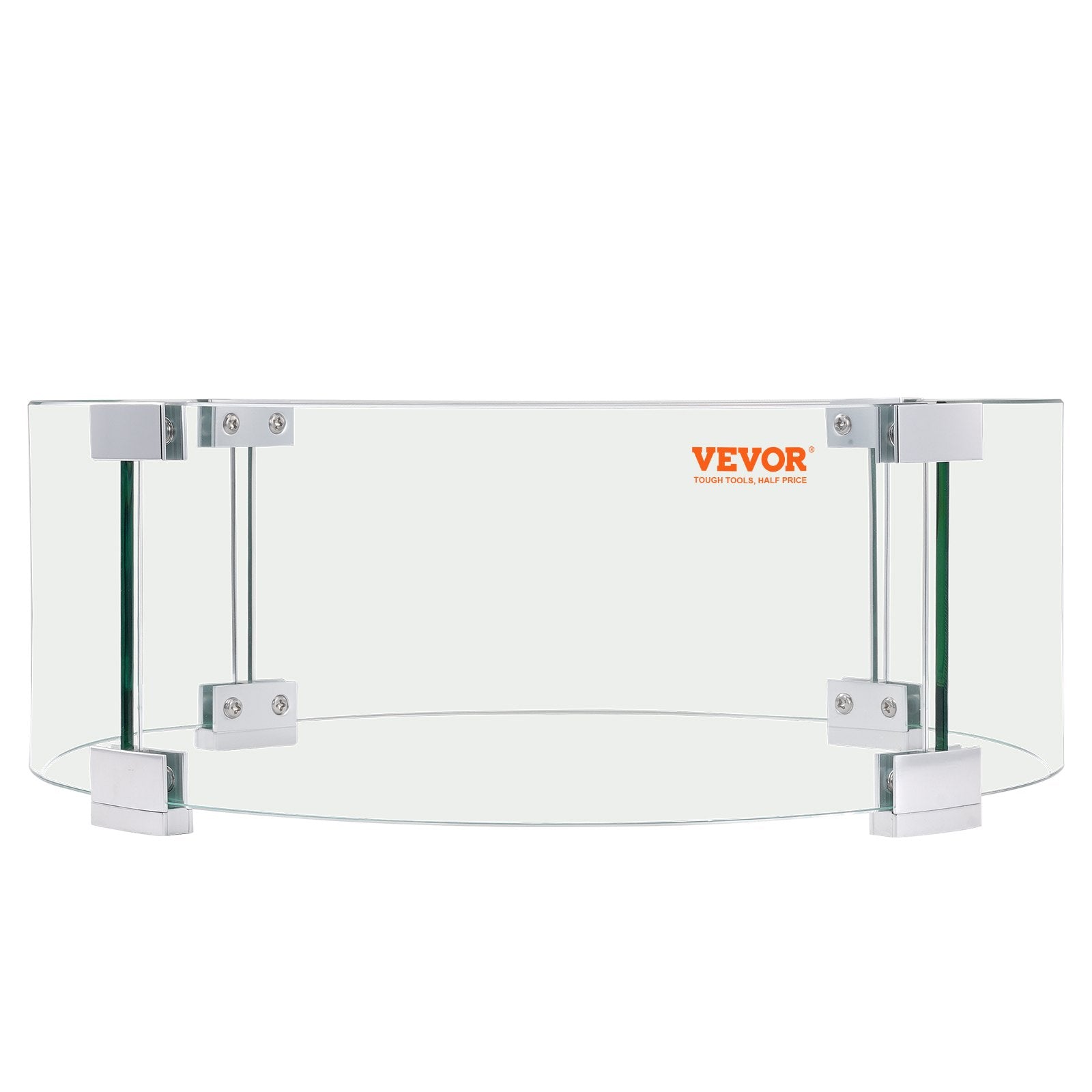 Fire Pit Wind Guard, 26 x 26 x 6 Inch Glass Flame Guard, Round Glass Shield, 1/4-Inch Thick Fire Table, Clear V952-YXBLFFBYC266H8TV8V0