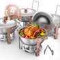 Chafing Dish Buffet Set, 5 Qt 4 Pack, Stainless Steel Chafer with 4 Full Size Pans, Round Catering Warmer V952-YXBXGSTGK4JTIXCAPV0
