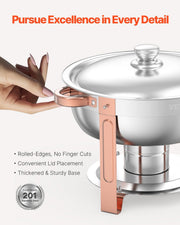 Chafing Dish Buffet Set, 5 Qt 4 Pack, Stainless Steel Chafer with 4 Full Size Pans, Round Catering Warmer V952-YXBXGSTGK4JTIXCAPV0