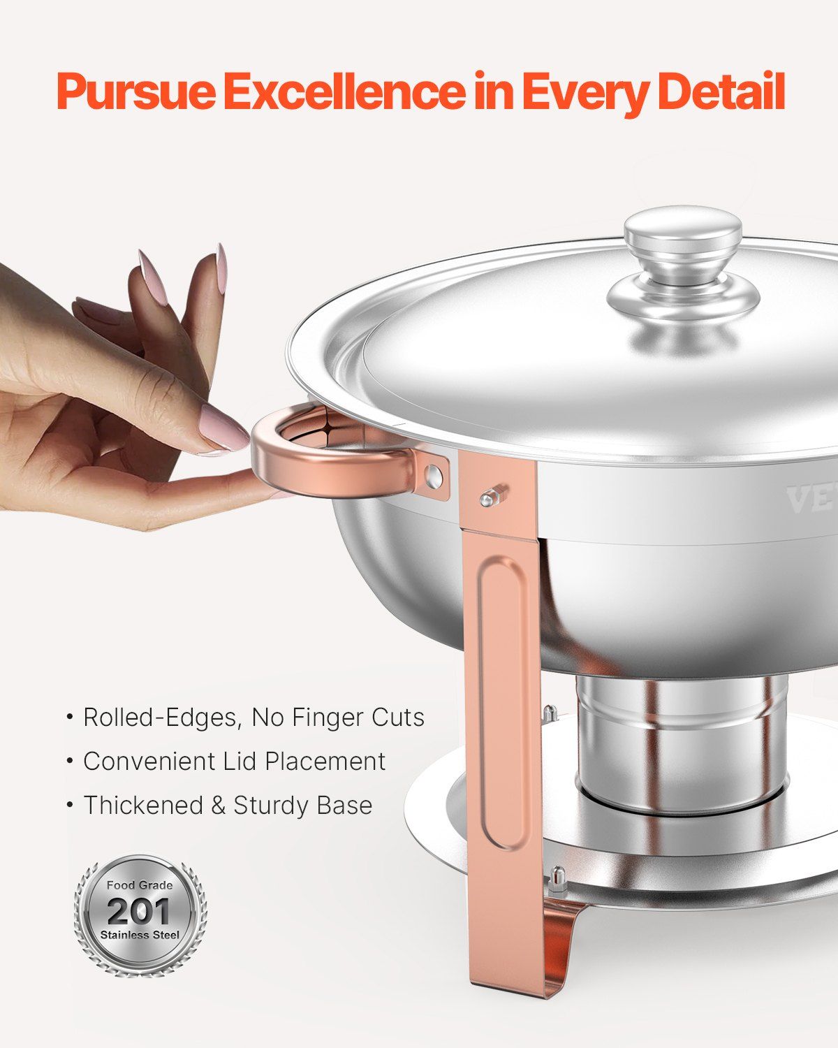 Chafing Dish Buffet Set, 5 Qt 4 Pack, Stainless Steel Chafer with 4 Full Size Pans, Round Catering Warmer V952-YXBXGSTGK4JTIXCAPV0